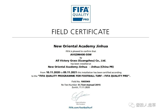 FIFA證書 FIFA證書